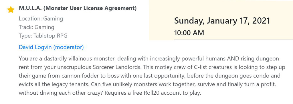 AskwithGames's tweet photo. We'll be @BostonFIG on Saturday and running a full-demo of #MonsterUserLicenseAgreement on Sunday, 10am @Arisia #Arisia2021#ttrpg running great new rules from @Trollgodfather #MonstersMonsters https://t.co/UESpYvbJSl