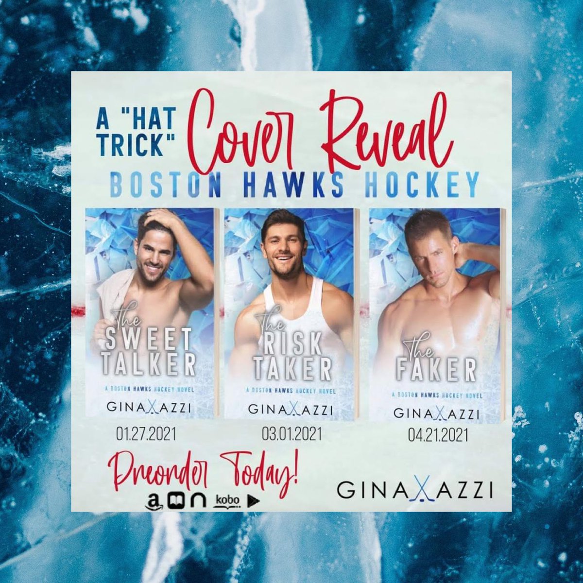 Check out this fantastic series cover reveal for the BOSTON HAWKS HOCKEY series from @gina_azzi!!
The 1st book in the series, THE SWEET TALKER releases 1/27!!

PREORDER BOOK #1 FOR ONLY $3.99 (limited time!)!
books2read.com/TheSweetTalker