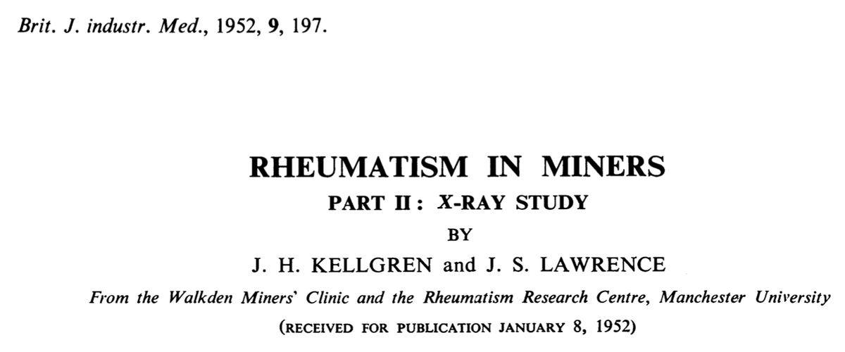What we know about arthritis on x-rays comes from studies like this one:Coal miners and office workers in Manchester, ca 1950(No need to comment on gender/ethnic breakdown of study population… when it’s all the same!)