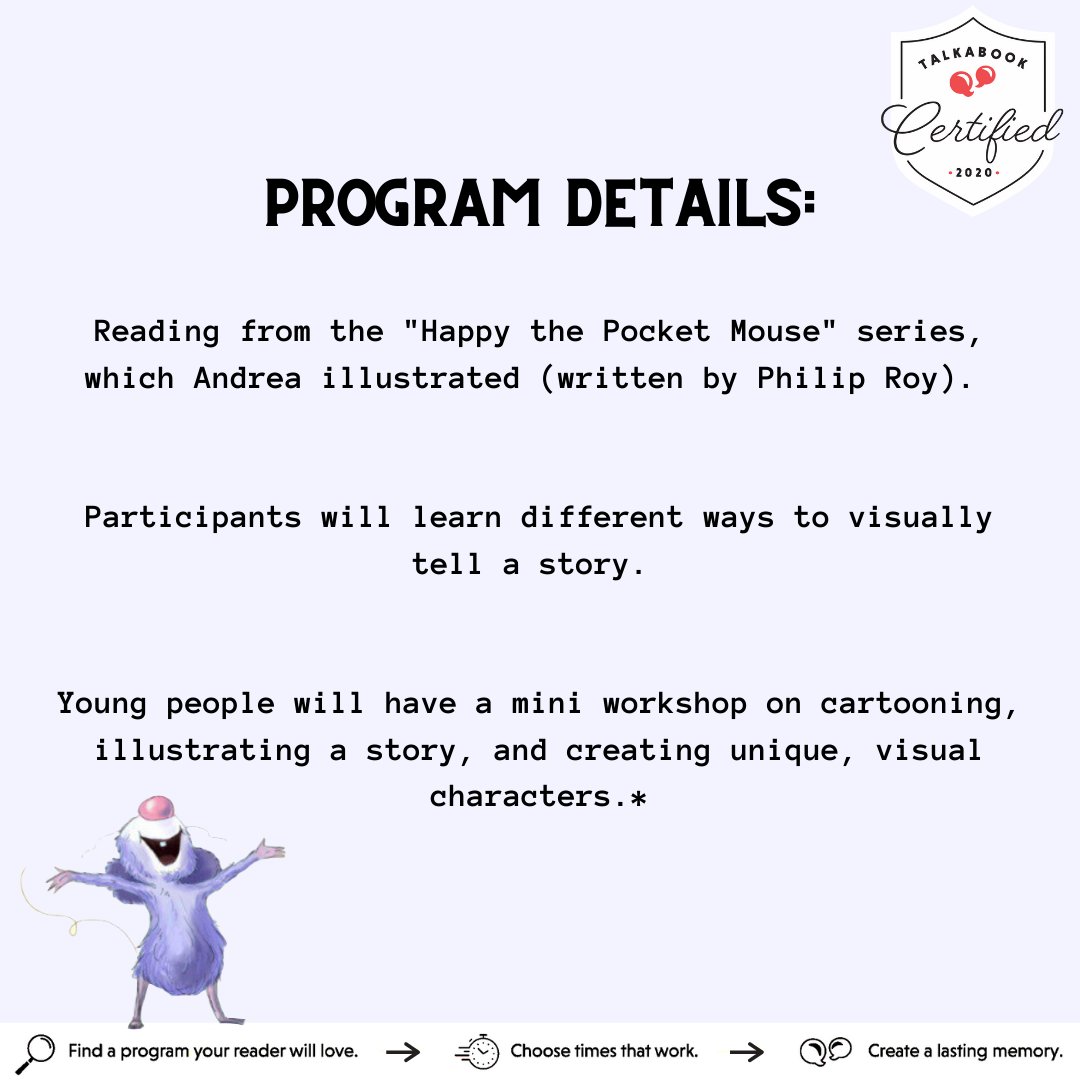 torreybalsara's tweet photo. Another #Talkabook program!
In this presentation I wear my illustrator hat + demonstrate illustration & cartooning methods! This program is perfect for young budding cartoonists & illustrators!
Learn more - https://t.co/J1DZ9pWKGq
#writingworkshop #authorpresentation https://t.co/aKcdfkxB8P