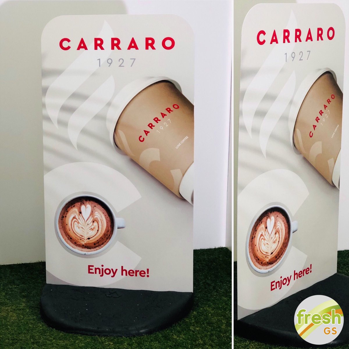 freshgraphics's tweet photo. βοΈ New Logo | New Printed Double Sided Pavement Signs βοΈ
π§Produced for the delicious coffee suppliers @carrarocoffeeuk π§
βοΈ To place your Pavement Signsβ order, call us on 020 8390 55 05
#pavementsigns #aframes #swingsigns #signshop #carrarocoffeeuk #freshgsltd https://t.co/gfrqGWSwtp
