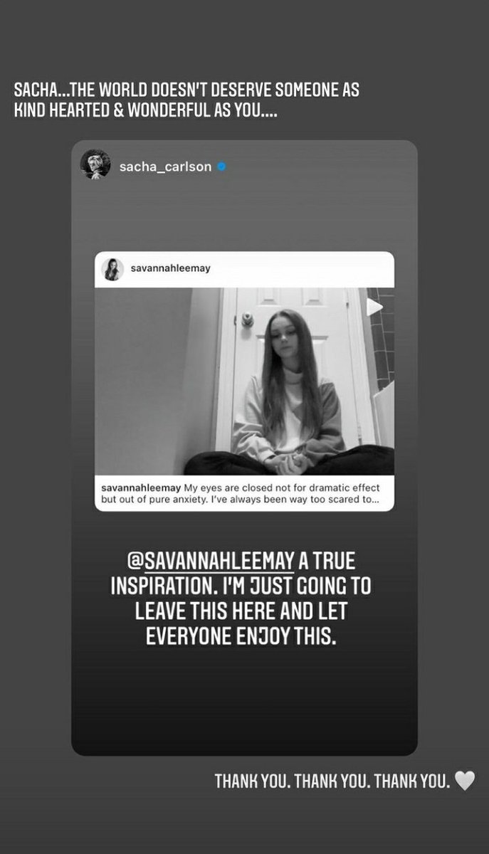savannahmaybr's tweet photo. [TRAD] "Sacha... O mundo não merece alguém de coração tão puro e tão maravilhoso como você. Obrigada. Obrigada. Obrigada. 🤍"

📲 | Savannah via Instagram Stories. https://t.co/DQY7MBBCBV