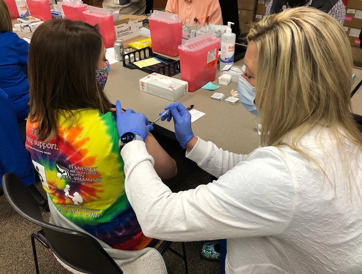 JMCRHealthDept's tweet photo. We’re vaccinating hundreds of @JMCSchools employees for #COVID19 at the health department today. Find more information about vaccine phases and distribution at https://t.co/rrt3P8bQIX. Call our COVID-19 hotline at 731-240-1771 if you have questions. https://t.co/ZCO0MyAKwY