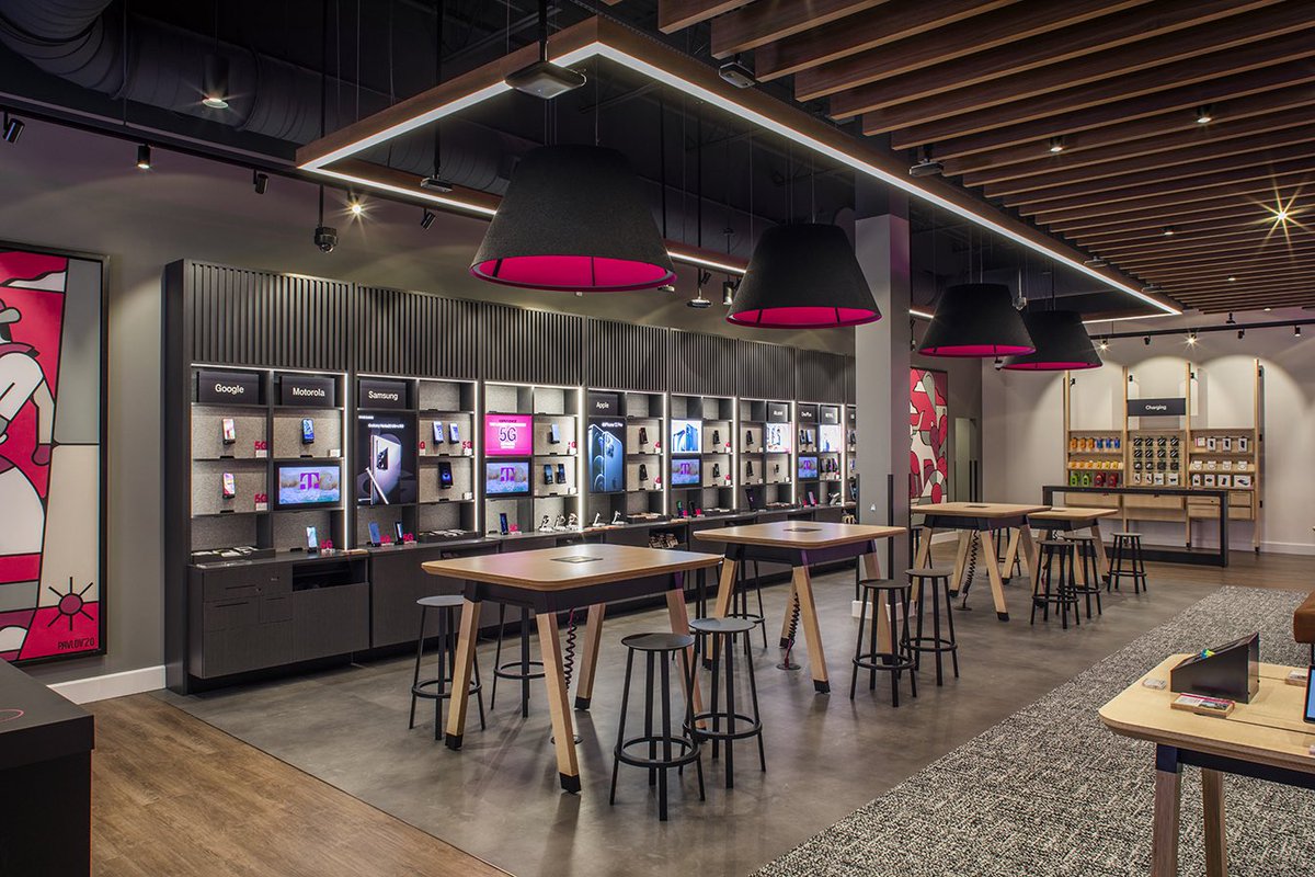Today, we cut the ribbon on one of our newest retail concepts deep in the ❤️ of Texas! Prosper, TX to be exact. 🤠 I just love these new formats - we continue to evolve the retail experience, creating unique ways to serve customers &amp; bring our <a href="/TMobile/">T-Mobile</a> brand to life! #WeWontStop
