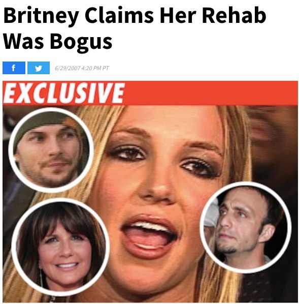 All of this came to a head in February 2007 when Larry Rudolph organized a sort of "intervention" for Britney with her mom and Kevin Federline to try and send her to rehab.  #FreeBritney