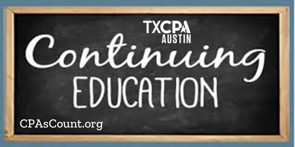 Don't delay and register today! You won't want to miss the upcoming TXCPA Austin CPE courses to help prep you for tax season. Tillinger's famous Tax Update is 1/20! Visit our website for more info: cpascount.org/cpe
#TXCPAAustin #CPAsCount #CPE #taxupdates #CPA