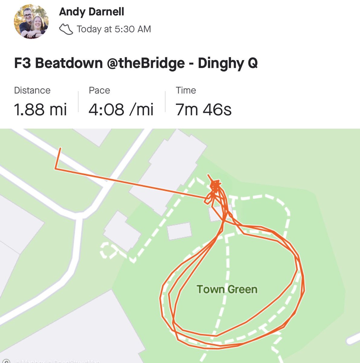 andydarnell's tweet photo. 3 mile solo Ruck this morning followed by a great workout with 10 men who sharpen me. I didnโt check in with #Steve this morning. If I had, I wouldnโt have worn the tights... almost combusted during the workout. #f3nation #f3alpha https://t.co/IkCFK9Olv3