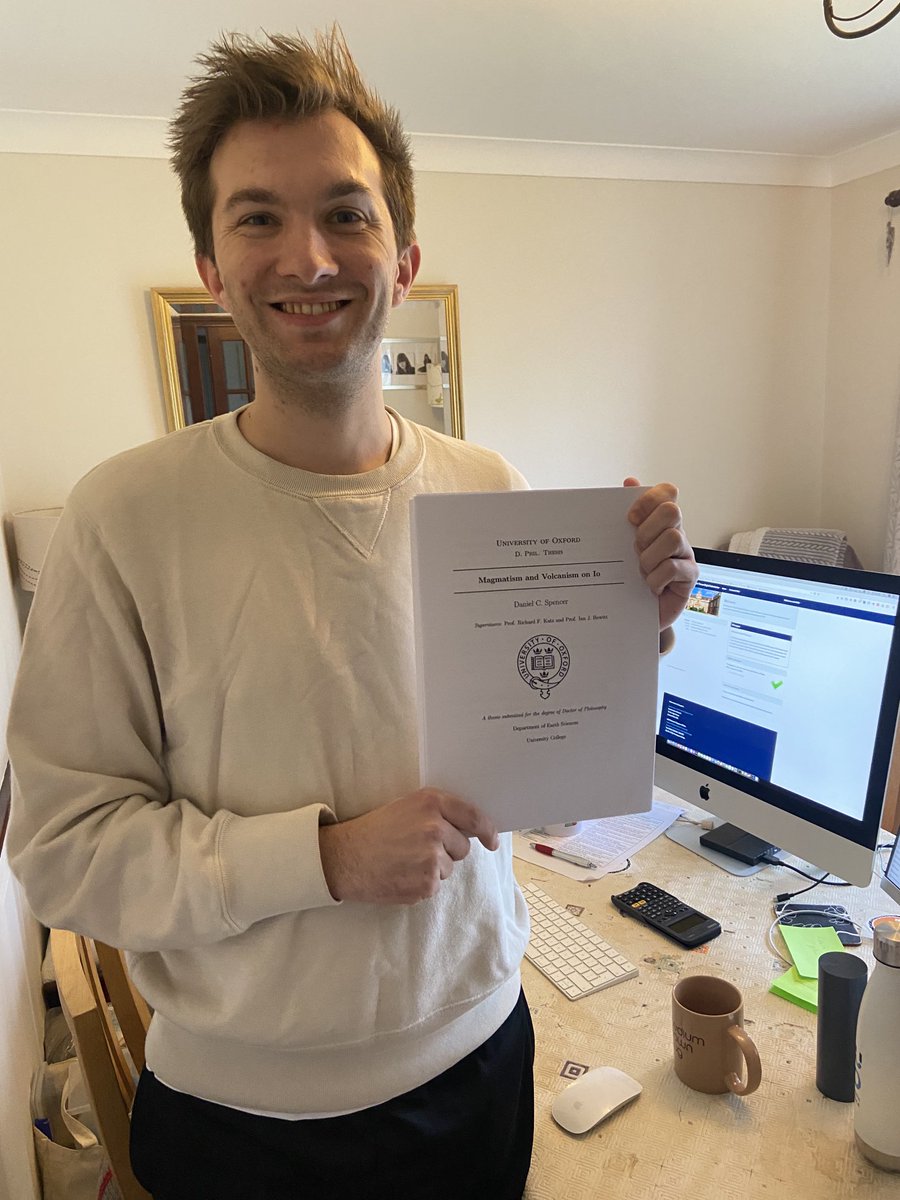Spencer_space's tweet photo. Just handed in my PhD thesis! Thank you so much to everyone who has helped and supported me through this. Most importantly though thanks to my partner Emily. Working next to her in her family’s dining room has been a wonderful way to conclude this adventure. https://t.co/gNLrIcartt
