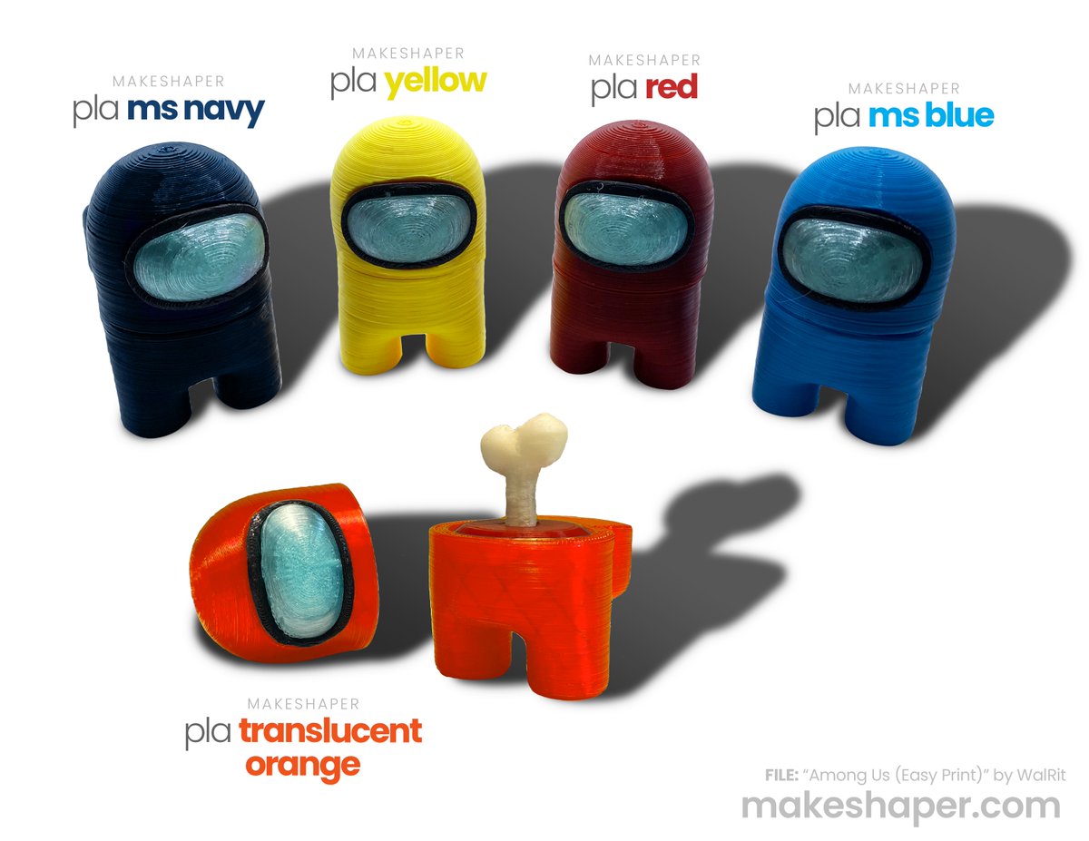 Me: "What about this for a caption— You can't spell "play" without PLA..."

Coworker: "...Honestly, I wish the imposter would've killed that joke."

We promise the quality of our filament is better than the quality of our jokes... 👀 

makeshaper.com | #AmongUs