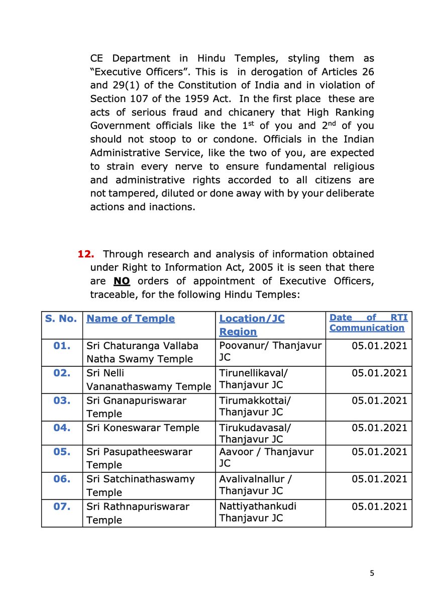 trramesh's tweet photo. List of 32 temples mentioned in my Notice today  to TN Govt and HR &amp; CE Commissioner https://t.co/lchUzr7kWD