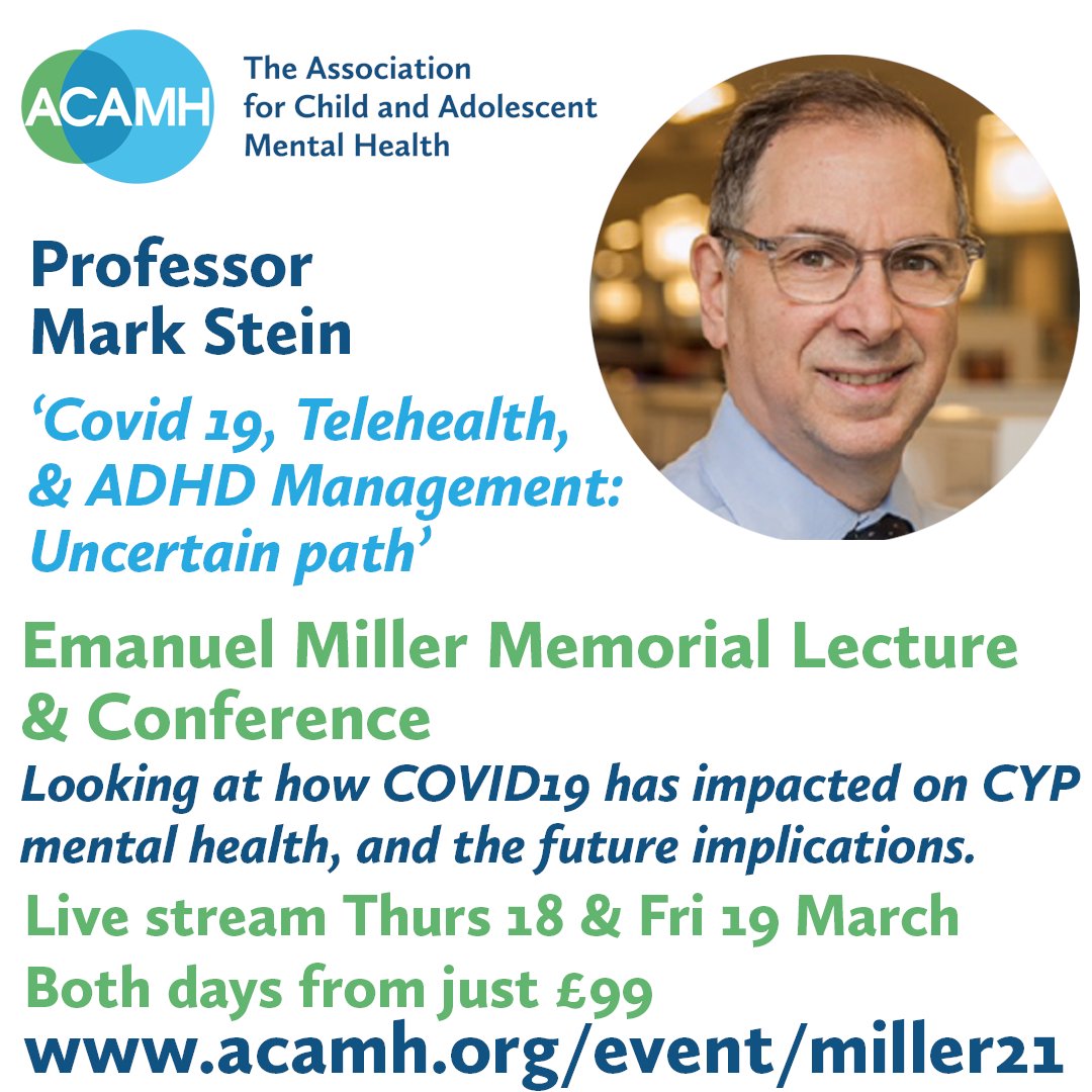 The superb @marksteinadhd on #ADHD, just one of the amazing speakers @acamh conference on #COVID19 & CYP #mentalhealth.
Pls share if of interest @ADHDwiseUK @Psychiatry_UK @PaulJRosen @diffteachersuzy @skollins1 @dreddiemurphy @LooLab_UCLA @rajamukherjee10 @shellflood https://t.co/3bCCY7Z9kF
