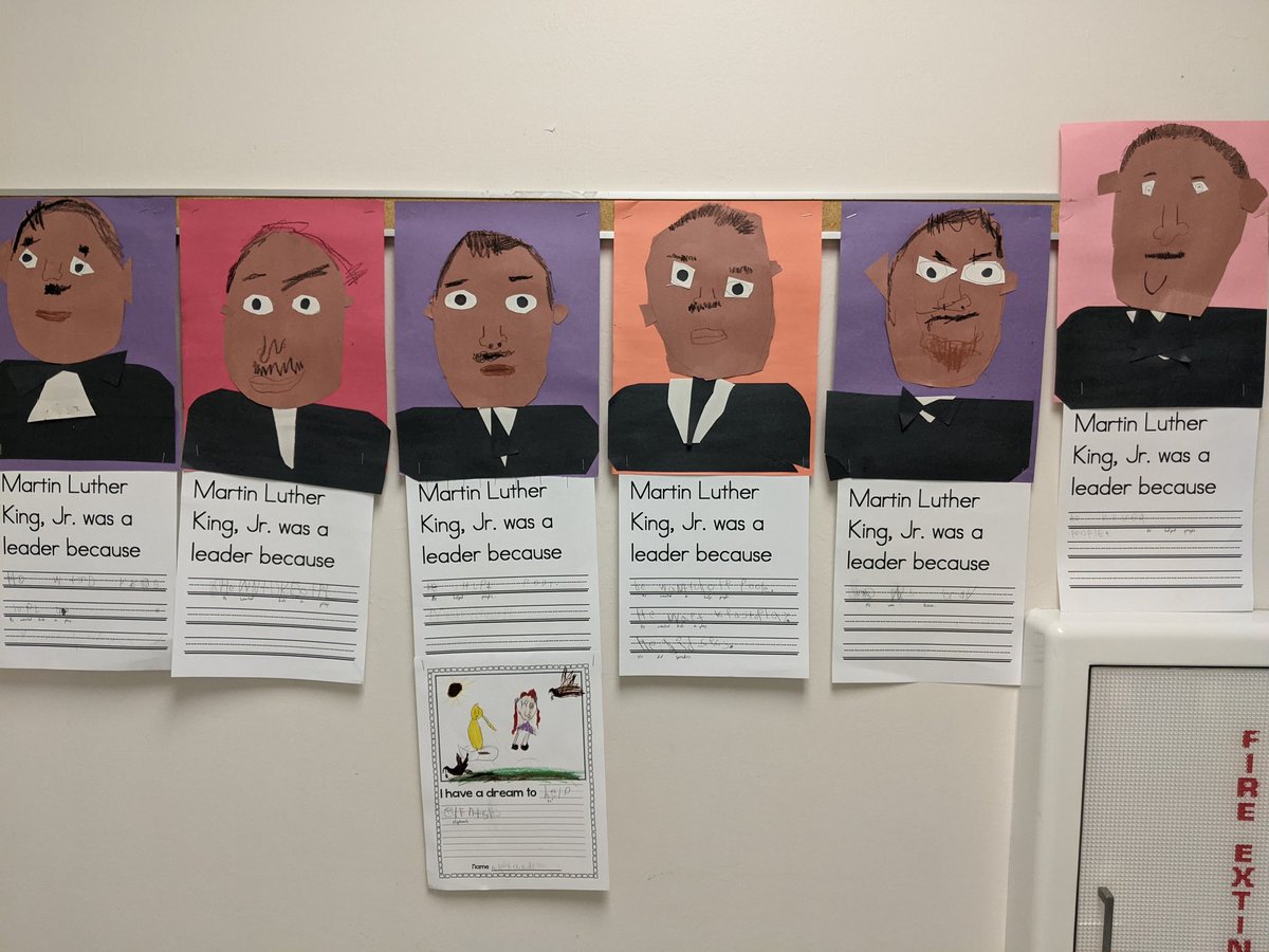 Mr_Marcotte's tweet photo. Mr. Marcotte's kindergarten class at LGE wrote about how Martin Luther King, Jr. was a leader.
We also got to sharpen our saws doing this art project to accompany our writing.
@lgeseaturtles @collierschools https://t.co/gGGlixOOzg