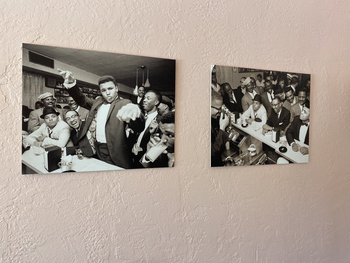 Here are photos of the actual room where the four men stayed, along with some photographs that now hang around the room of Ali and Malcolm. It has now become an exhibit for visitors to view.