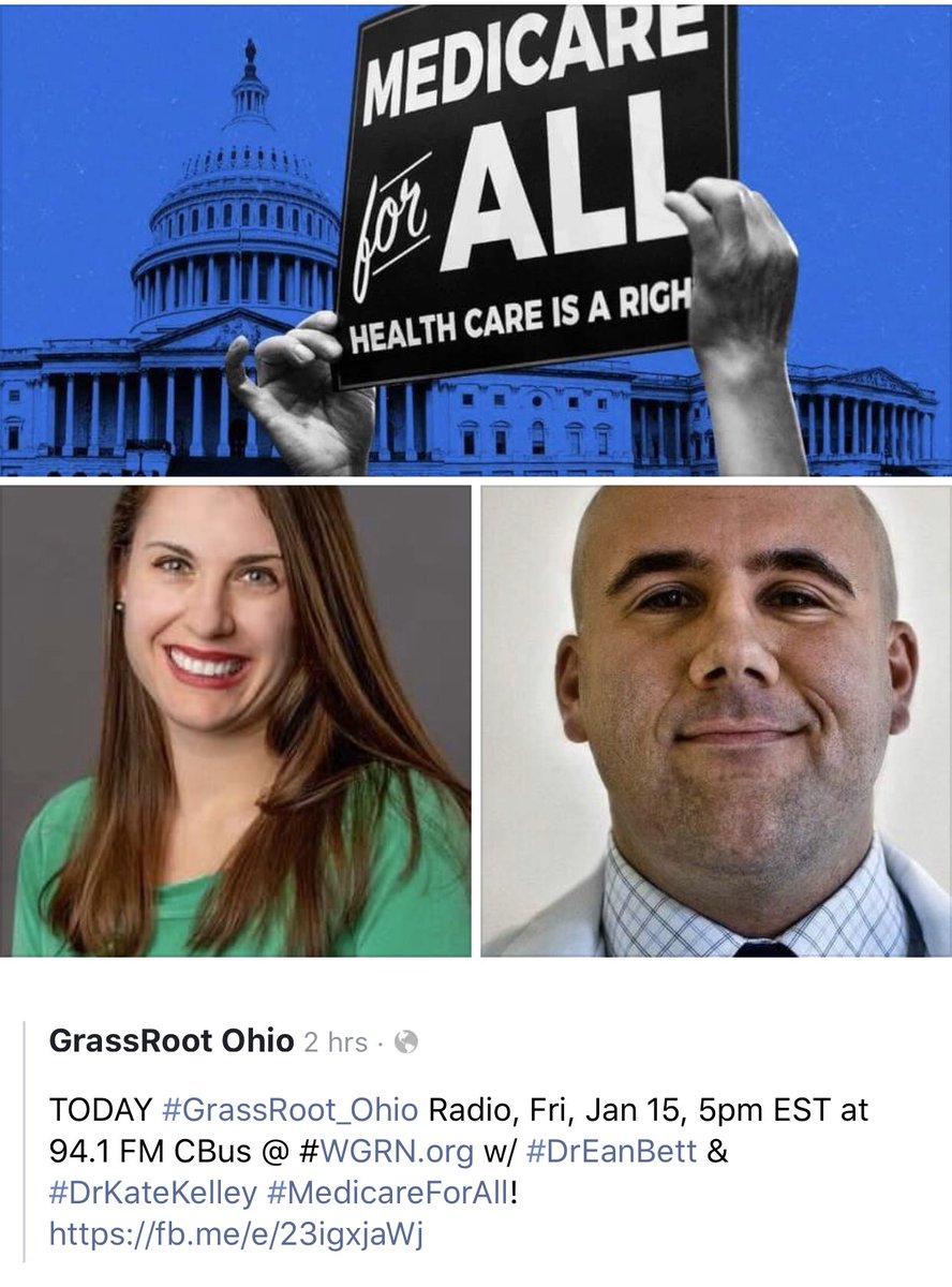 Americans deserve healthcare that is Universal, Simple, and Affordable! U-S-A! facebook.com/40755165001519… Thank you #GrassRoot_Ohio for the opportunity to discuss #MedicareForAll w/ Dr. Kate Kelley, airing later today! <a href="/usahealthcare20/">USA Healthcare</a> @cmteetoprotect <a href="/PNHP/">Physicians for a National Health Program</a> <a href="/PhysiciansAN/">PAN</a> <a href="/UHCANOhio/">UHCAN Ohio</a>