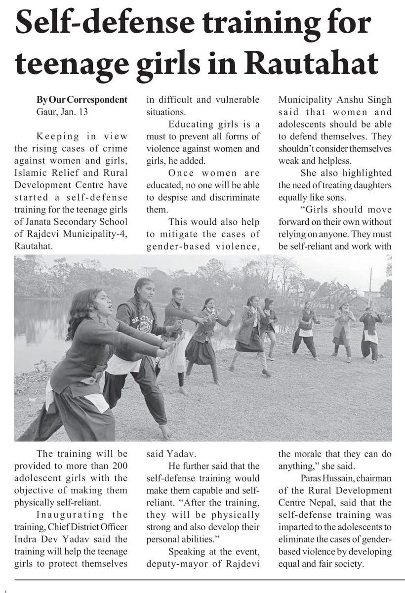 Self-defense training to the adolescent girls to defend in the case of violence or abuse. #SelfDefense #EndGBV