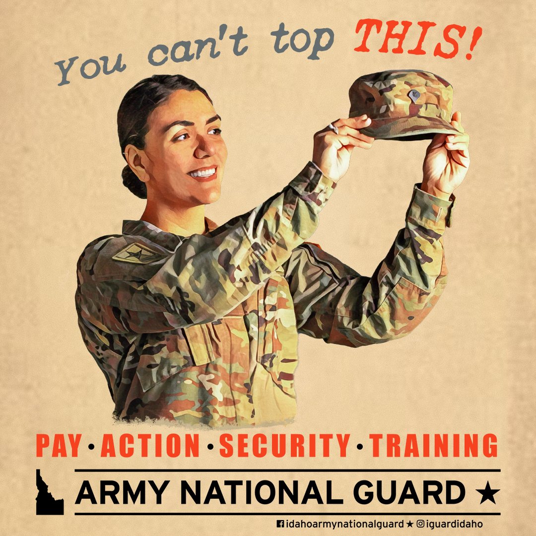 IDArmyNationalG's tweet photo. Another #vintage remake from #ww2 era for #nationalhatday! You definitely can't top being an #idahoarmynationalguard soldier. Come join the fun! #pay #action #security #training #livehere #workhere #servehere #wearahathere https://t.co/XsTaxV5KxF