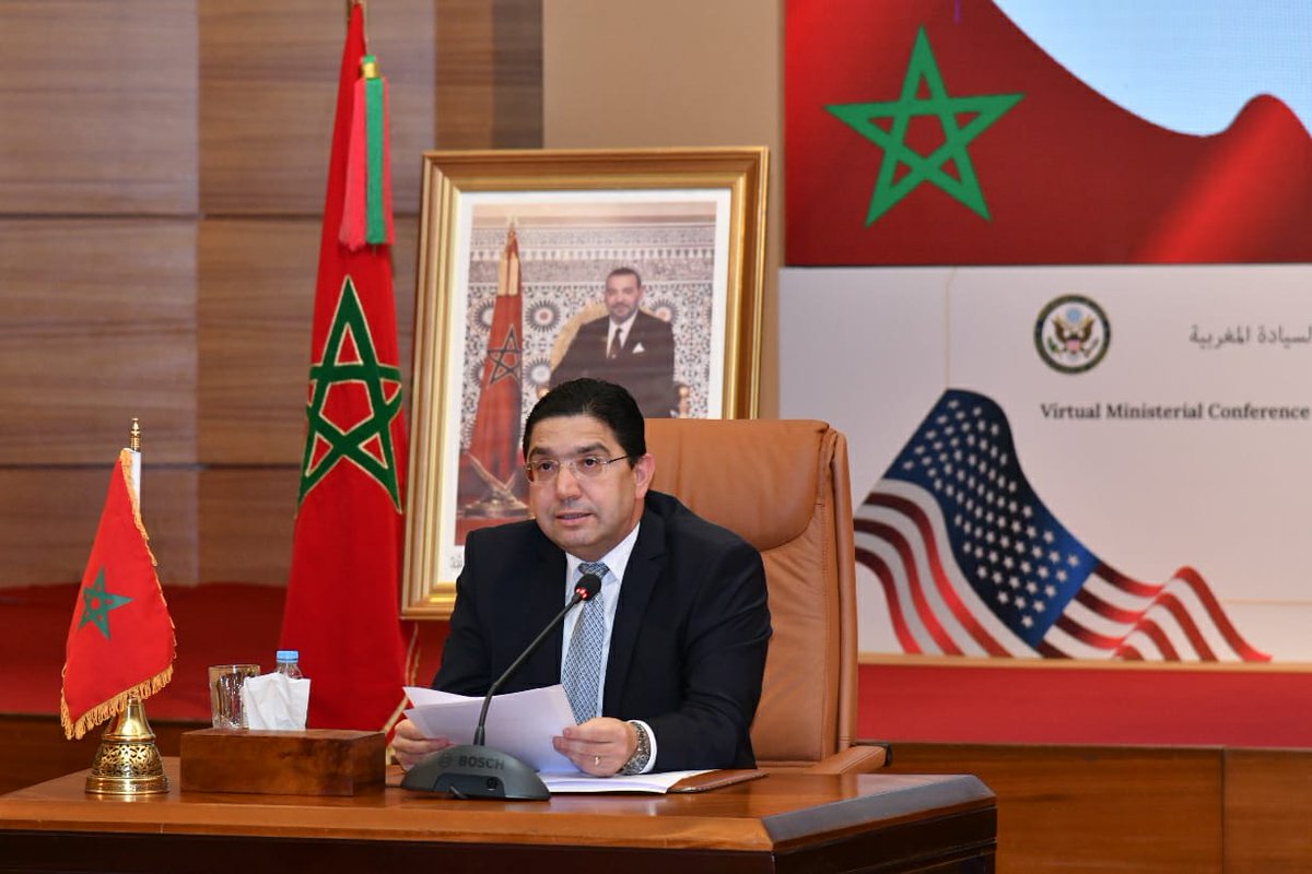 Marocdiplo_EN's tweet photo. MFA Nasser Bourita: "We meet at a time when the issue of the Moroccan Sahara is experiencing a strong acceleration. The US Presidential Proclamation has not emerged from a vacuum; it is the result of decades of strong bipartisan support to the Moroccan #Autonomy_Initiative🇲🇦 https://t.co/zhQuh07DYT
