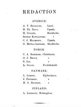 During that period Kovaleskaya joined the editorial board of Acta Mathematica. She was the first woman to hold such a position. There she is, listed in the Redaction, in an issue from 1885. https://babel.hathitrust.org/cgi/pt?id=njp.32101044075834&view=1up&seq=8&size=125