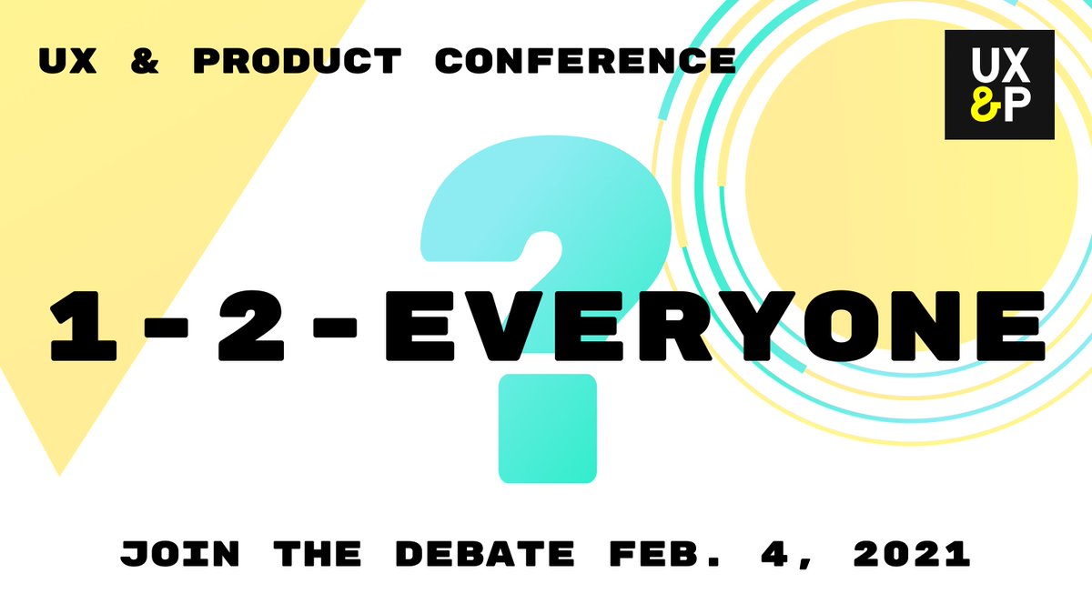 Still not sure what 1-2-Everyone is?

Learn more here: conference.uxandproduct.com

The format's goal: emphasize generating new insights for everyone, involve audience members as active participants and create  serendipitous conversations.

#OneTwoEveryone #UXandProduct #Conference