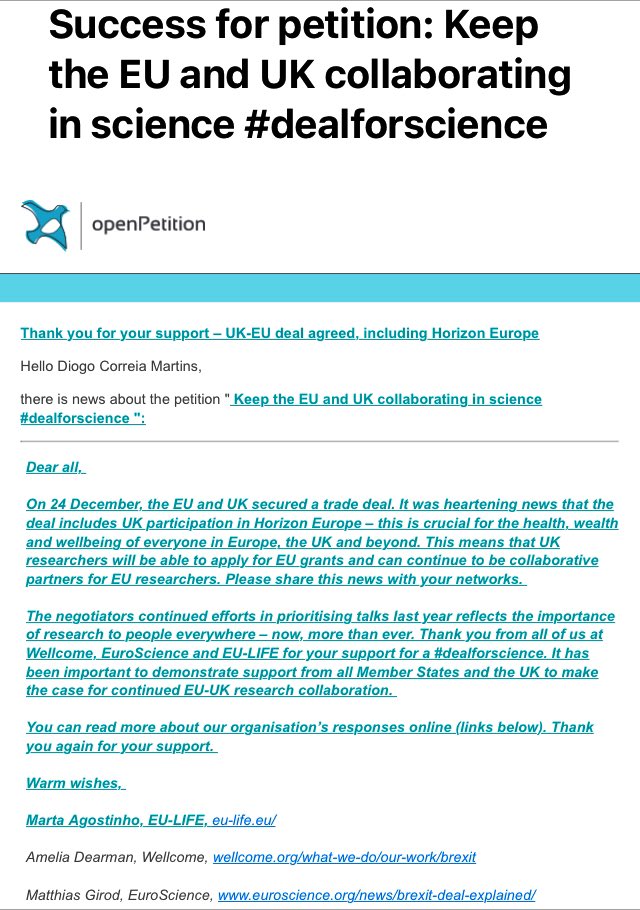 dcorreiamartins's tweet photo. Joint advocacy works. 🇬🇧🇪🇺
#DealForScience #Brexit https://t.co/CWUSEZy1R8