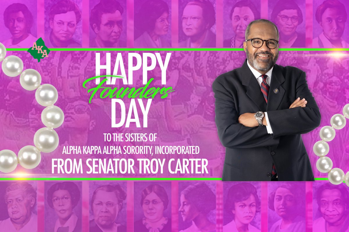 tcartersenate's tweet photo. Happy Founders Day to the outstanding women of Alpha Kappa Alpha Sorority, Incorporated! You are an amazing group of leaders, who change our world for the better everyday. May God continue to bless you immeasurably! - TC #AKA #BGLO #Divine9 #DivineNine #PinkGreen #PinkandGreen https://t.co/k2vomK20pg