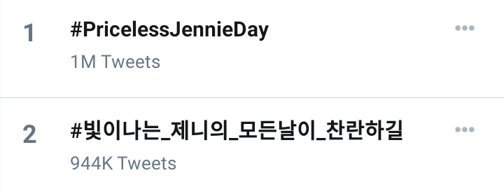 cyanblink's tweet photo. We've reached 1M tweets for Jennie in under 2 hours! Keep replying with the hashtags and let's go for 2M tweets!

#PricelessJennieDay
#BonJennieversaire
#빛이나는_제니의_모든날이_찬란하길
@BLACKPINK #JENNIE https://t.co/Yuquckib4W