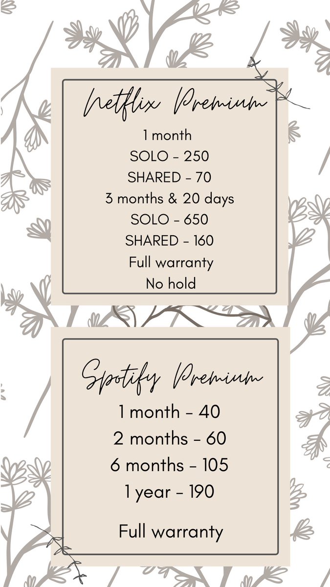 Hi! To those who wants to avail netflix and spotify premium just dm me❤ 📢HELP RT THANK YOU❤📢