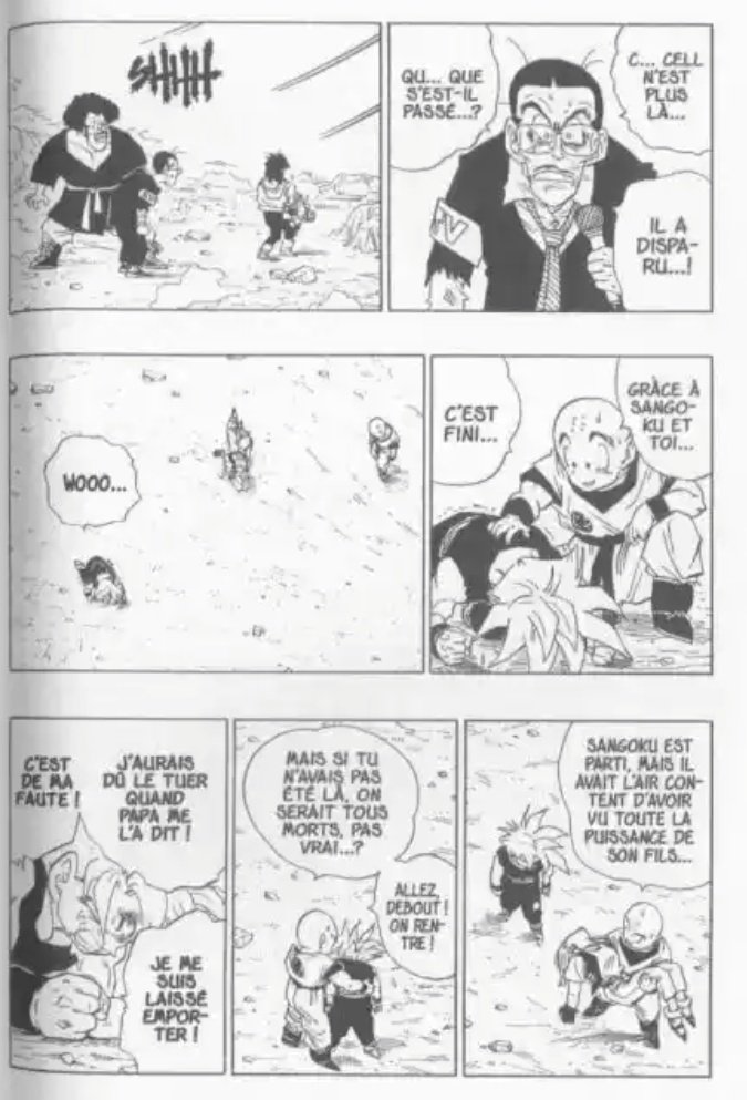 L'écart est abyssal, il a fallu un senzu pour le sauver.Par la suite c'est Krilin qui rassurera Gohan à la mort de son père. Krilin est un soutien psychologique dont l'apport à Gohan est souvent mis de côté.