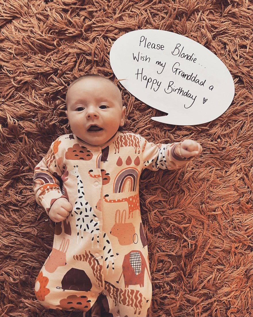 Rebecca78747114's tweet photo. Called in reinforcements...... using the baby..... desperate times to get Debbie Harry to wish Dougie a happy Birthday. #day8 #dougies60 #debbieharry #blondie https://t.co/oUZob6ExdE