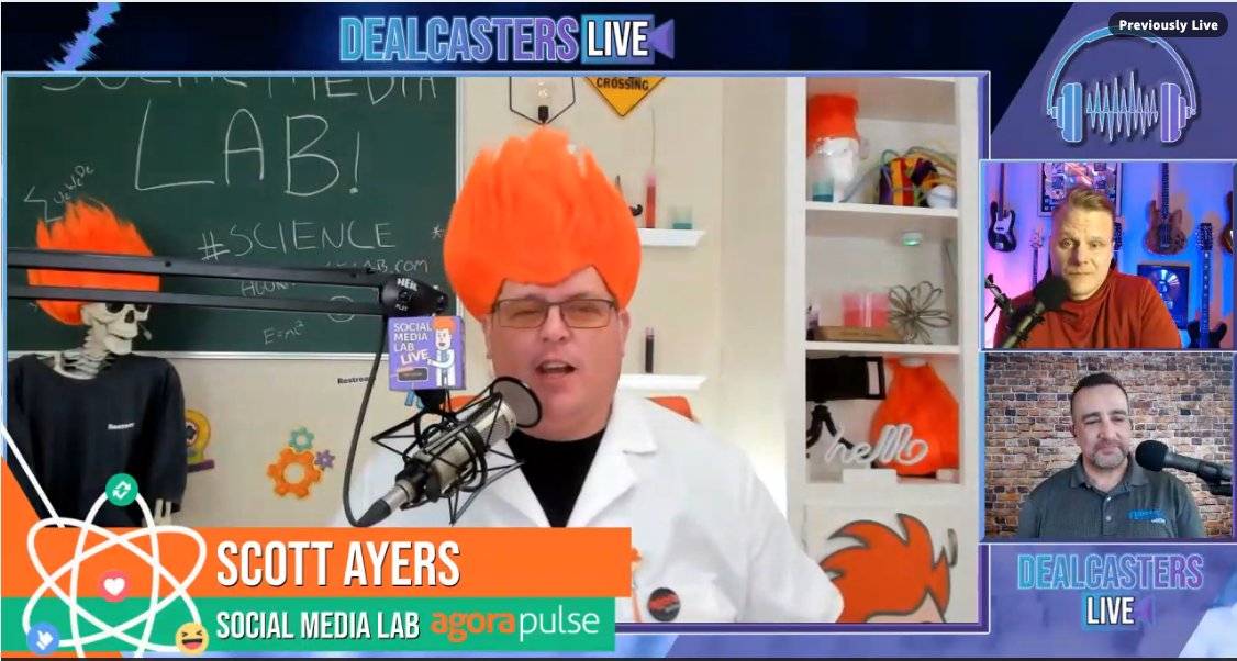 AheadCast's tweet photo. Talk about the best #patterninterrupt for your #amazonlive show!  @scottayres took us to his live stream lab on @DealcastersLive here: https://t.co/nO4uhQd3T9 @AgorapulseLab @FuhsionMktg https://t.co/GVLsJ1YW9O