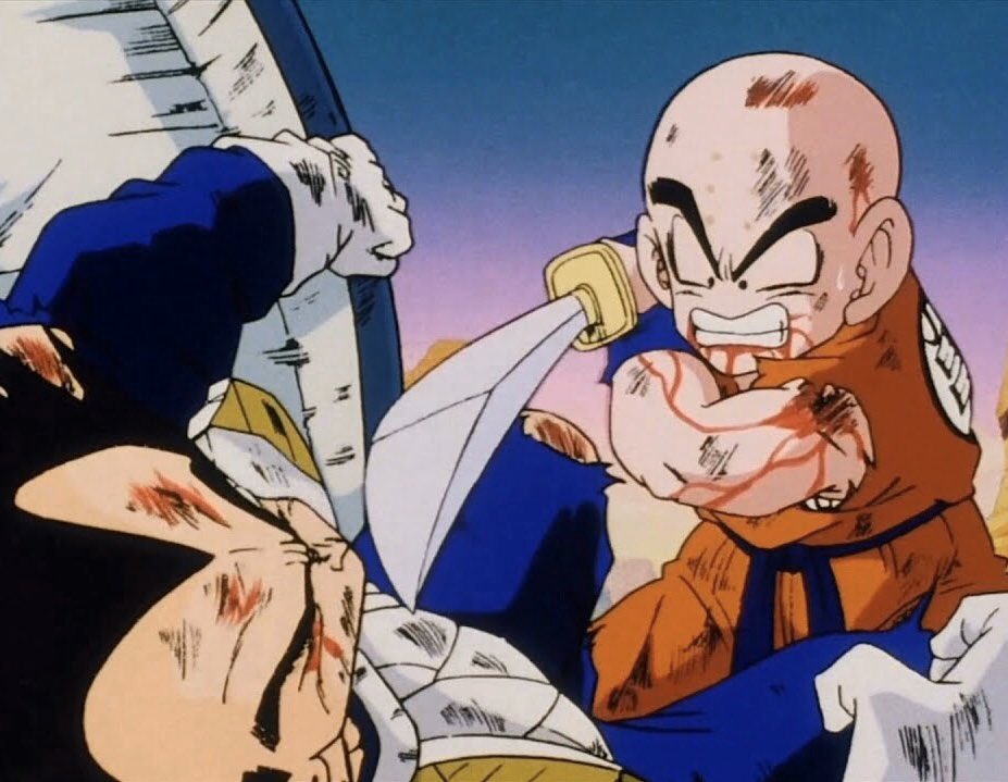 Pour autant il ne déméritera pas et attaqua Nappa, Vegeta et sera prêt à sacrifier son humanité afin d'occire Vegeta, ce que Goku n'autorisera pas pour le préserver. Il est bienveillant.