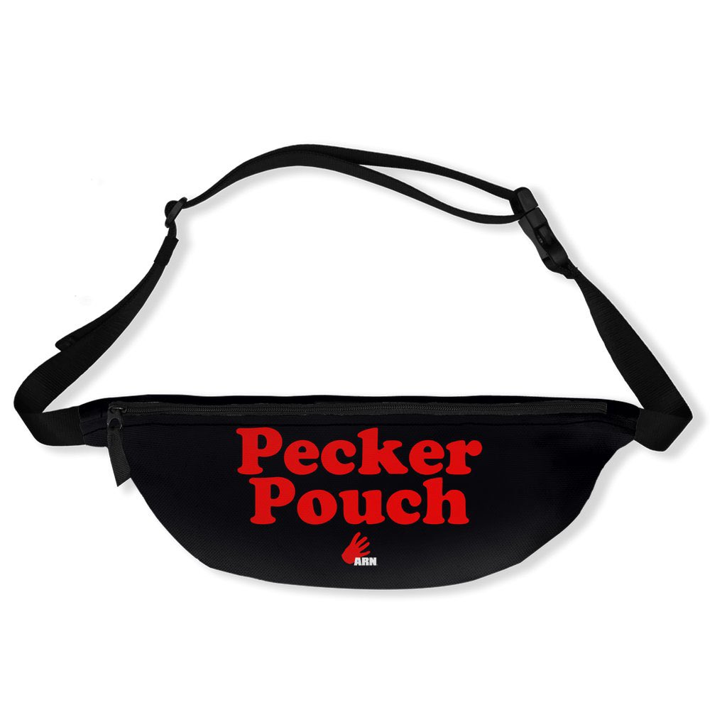 BoxOfGimmicks's tweet photo. Dear @HeyHeyItsConrad, we’re long time listeners, and got a question for #AskArnAnything (@TheArnShow)... does Arn know about our new Pecker Pouch Fanny Pack available now at https://t.co/z8bUAZyyGO? https://t.co/WBF6MjFu9Y