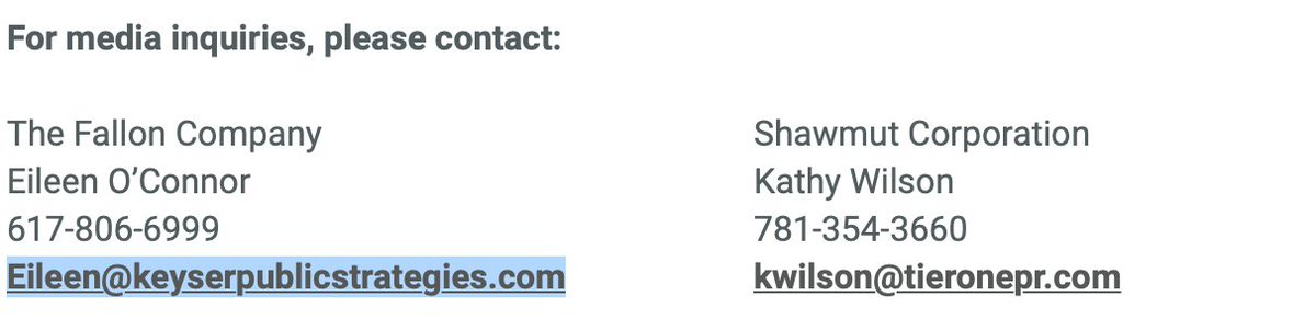 And here's Keyser's wife and partner at the firm, Eileen O'Connor, repping The Fallon Company, a real estate company (left) and NAIOP member (right). 8/  https://www.prnewswire.com/news-releases/barings-completes-recapitalization-of-301-hillsborough-at-raleigh-crossing-301206747.html