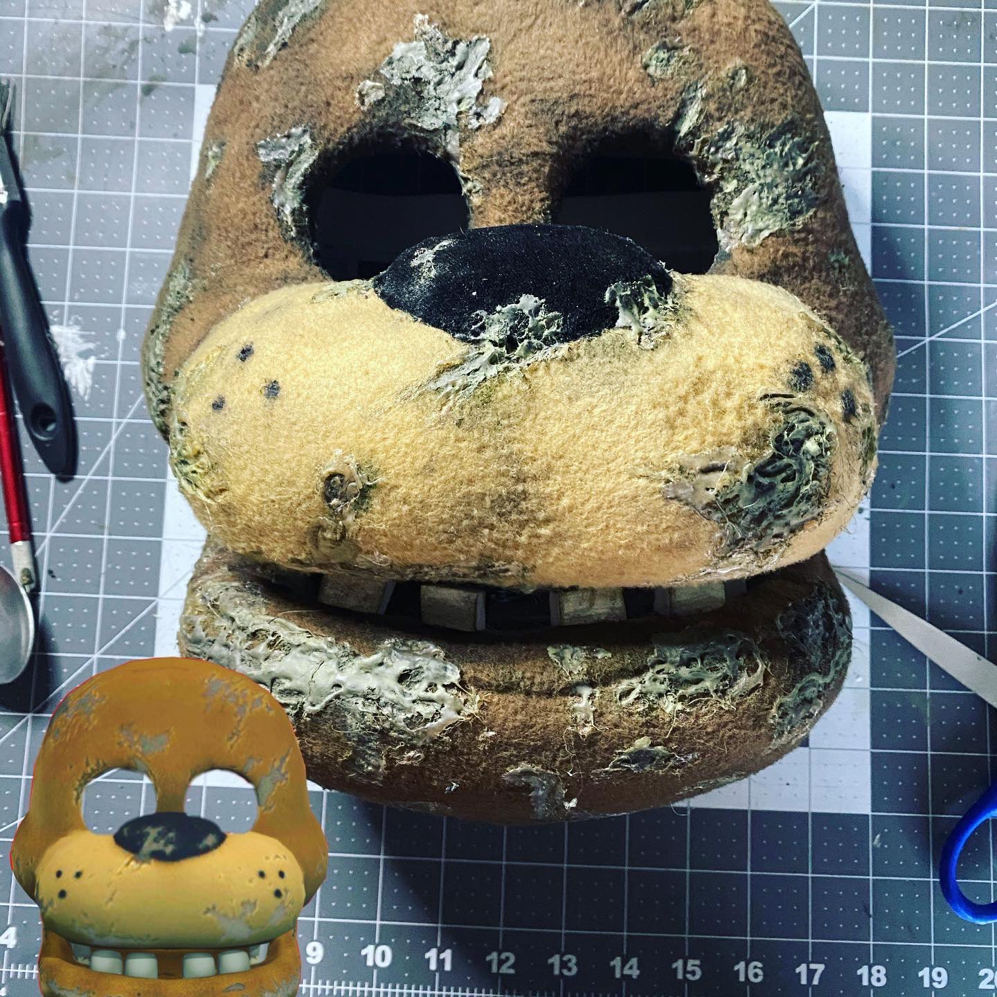 3D printed Withered Freddy Mask (FNAF / Five Nights At Freddy's