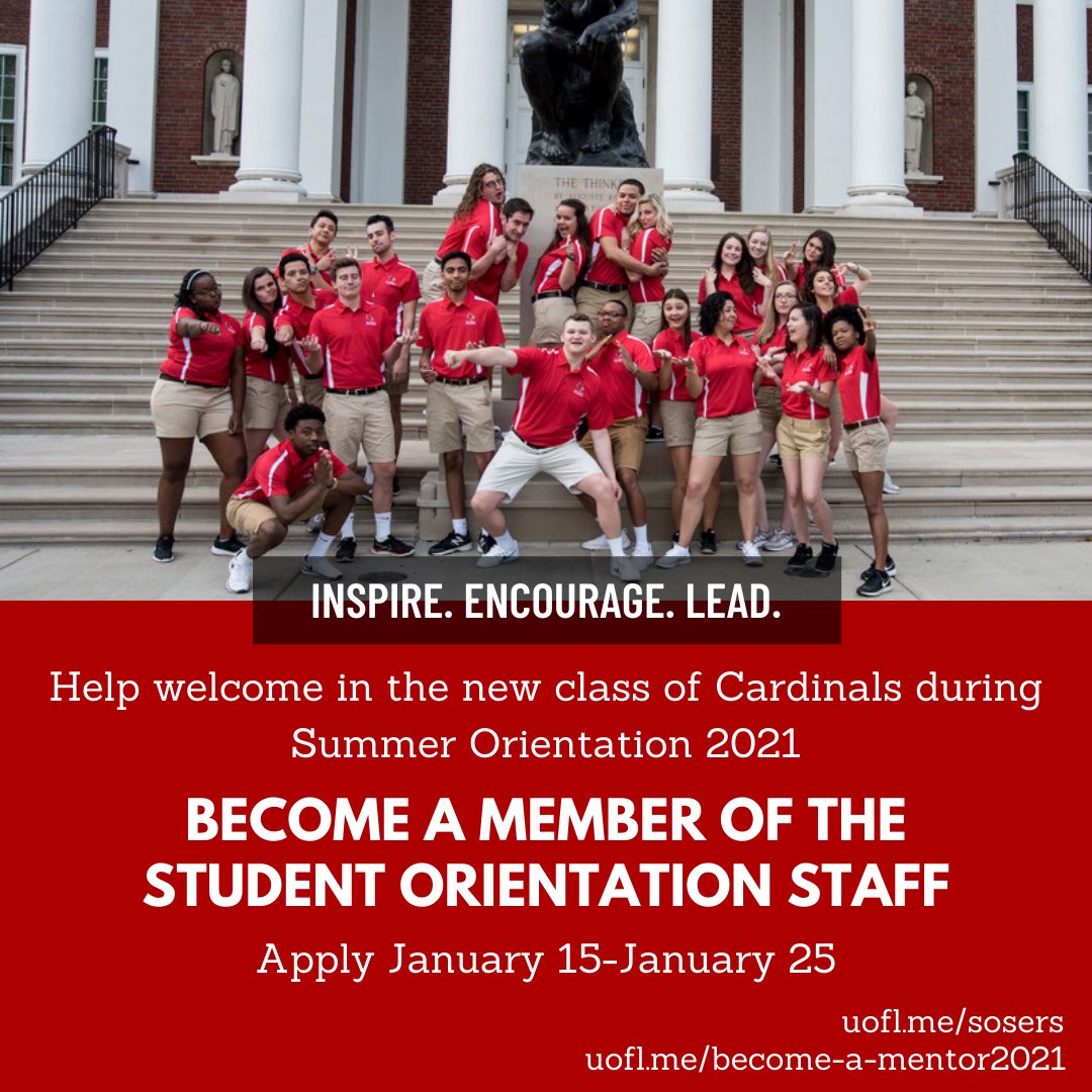 UofL Orientation (@orientationul) on Twitter photo The Student Orientation Staff application is LIVE! Visit uofl.me/sos-app-21 to submit your application today! <a href="/UofLadm/">UofL Admissions</a> The Student Orientation Staff application is LIVE! Visit uofl.me/sos-app-21 to submit your application today! <a href="/UofLadm/">UofL Admissions</a>