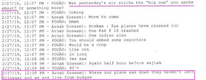 zoo_bear's tweet photo. WOW THIS IS BIG! 
So Arnab had information on top Military secrets days before Balakot airstrike?  🔥😱
#ArnabGoswami #ArnabGate https://t.co/3sX7rOuaeA