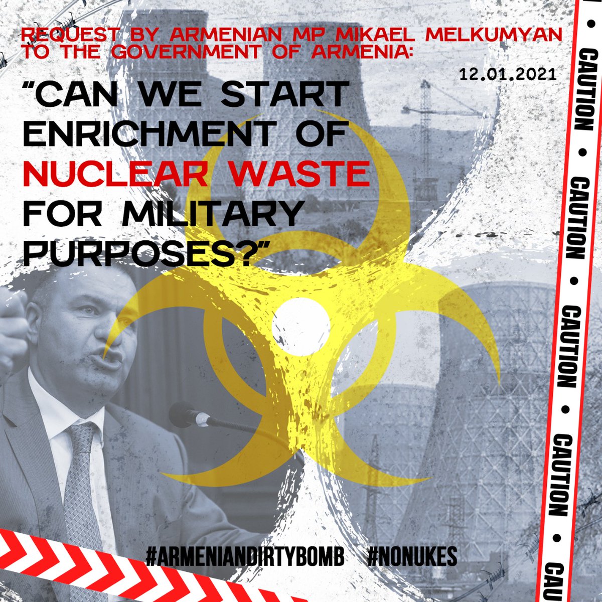 OMM Breaking News (@operativ_mm) on Twitter photo The desire of Armenian officials to build a nuclear weapon from the remnants of Metsamor is like a terrorist attack on a mass site by someone who wants to commit suicide. This is a regional terrorism. #NoNukes #ArmenianDirtyBomb #StopNuclearWeapon
<a href="/theatomproject1/">The Atom Project</a> The desire of Armenian officials to build a nuclear weapon from the remnants of Metsamor is like a terrorist attack on a mass site by someone who wants to commit suicide. This is a regional terrorism. #NoNukes #ArmenianDirtyBomb #StopNuclearWeapon
<a href="/theatomproject1/">The Atom Project</a>