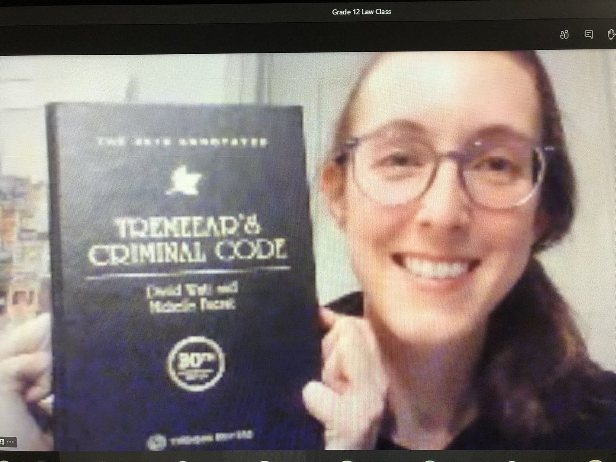 STMLawClass's tweet photo. Busy week for our grade 12 STM law class with three special guest speakers! @ACValeri238 @rossmcbridellp Thank you to criminal defence lawyers Alex and Cristina Valeri and Taylor Ormond for speaking to our virtual class this week! #lawisfun #virtualschool @stmcss https://t.co/ulT70XjjR8