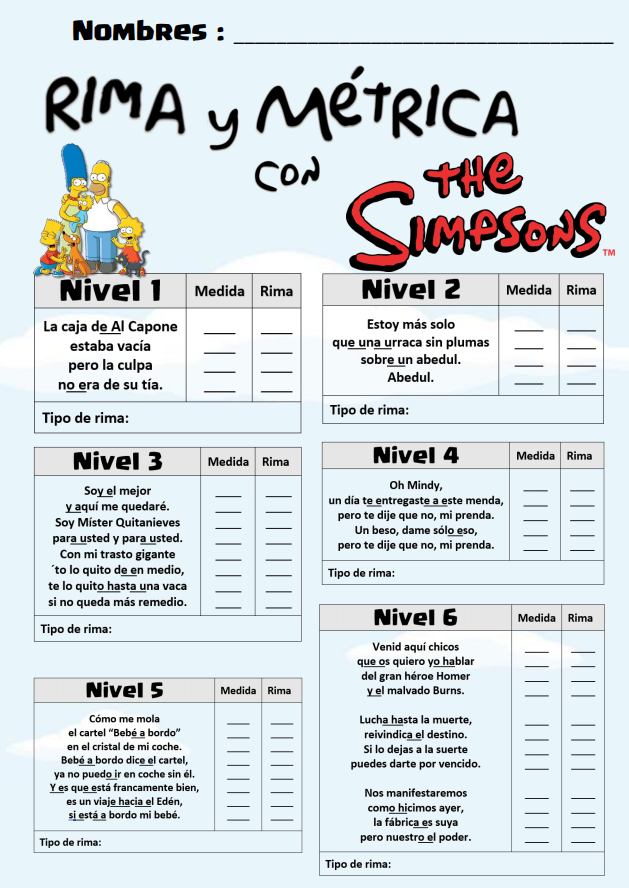 Carlosnegrin81's tweet photo. ¡Me confieso un fan incondicional de las 7 primeras temporadas de Los Simpsons!
Os comparto un @genially_es para trabajar el análisis de métrica y rima con momentazos de esta serie.

https://t.co/6A3Ie9Es7L

*Ficha para responder: https://t.co/niLGHXZkL3

¡Espero que os sea útil! https://t.co/FIQqpuzb3G