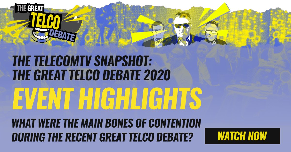 TheTelcoDebate's tweet photo. Have you missed the Great Telco Debate last month? Join the debate and catch up with our highlights on: https://t.co/uJZe7ANhda #GTD2020 #DSPLeaders #OpenTelco #Motions #Sustainability #Connectivity https://t.co/oplOSlB3gj