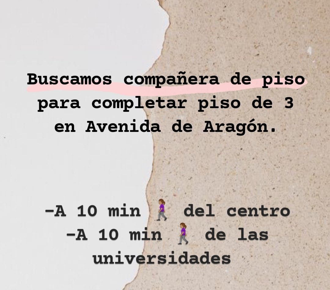 natcastillero's tweet photo. Buscamos compañera de piso en Valencia. Dar RT please 😋 https://t.co/oOUKsGWXDx