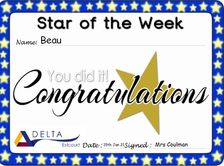 BeauDlicious's tweet photo. Very proud mummy today 💙. Well done Beau #staroftheweek #remotelearning #proud https://t.co/K5C0F76YHB