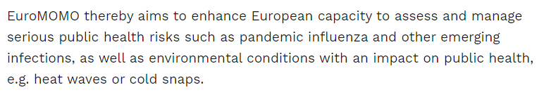 It turns out the baseline in this graph comes from EuroMOMO, the dedicated project set up to monitor mortality across 27 European countries, with the specific aim of monitoring "serious public health risks and pandemic influenza". https://www.euromomo.eu/&nbsp;