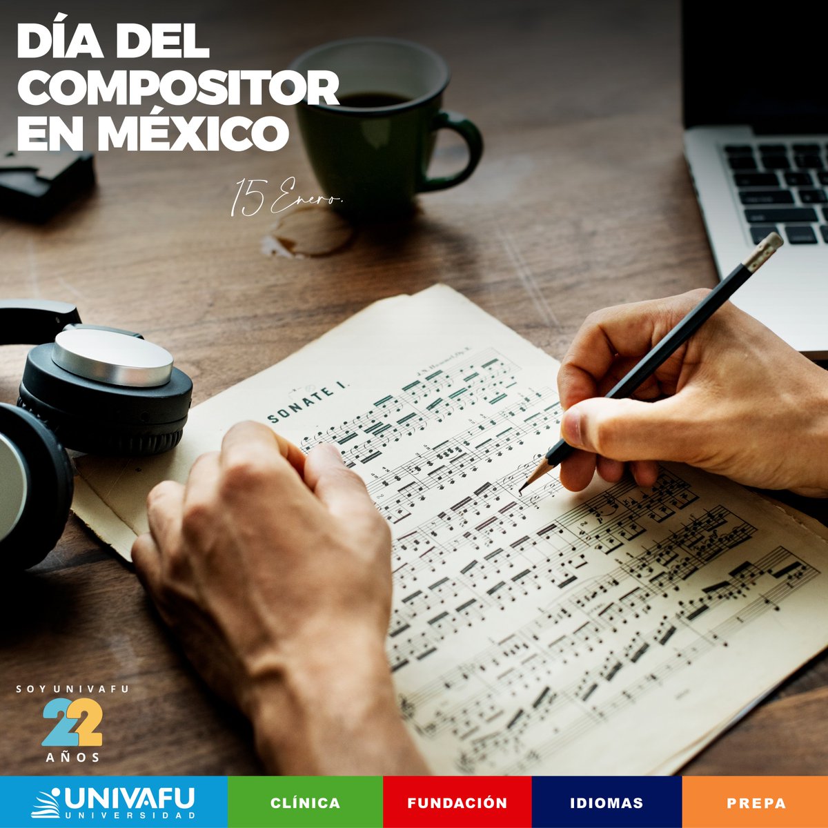 UNIVAFU_OFICIAL's tweet photo. El 15 de enero se celebra el Día del Compositor, en 1983 fue cuando se formalizó el reconocimiento de los compositores, promovido por la Sociedad de Autores y Compositores de Música (SACM).

#SoyUNIVAFU #UNIVAFUUniversidad #FamiliaCastora #Efemérides https://t.co/EyXmwwXKbo