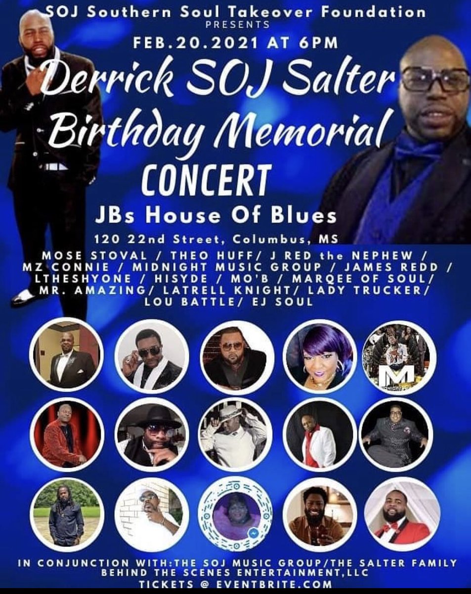 CassieJFox's tweet photo. A Special February Birthday Memorial For The Late Derrick SOJ Salter Sponsored by The Southern Soul Takeover Foundation.
#DerrickSalter #SonOfJody #SouthernSoul #DownSouth #GoneTooSoon #SSTF #InTheSipp https://t.co/iejbI9FWmd