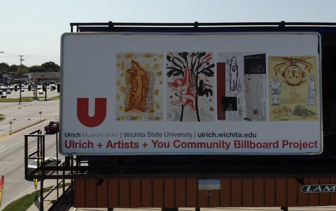 UlrichMuseum's tweet photo. Happy birthday to Indigenous artist Jaune Quick-to-See Smith, born on this day in 1940! We have 4 works of hers in our permanent collection, which were featured recently on one of our community billboards . 
#ulrichmuseum #wichitastate #wichita #jaunequicktoseesmith #indigenous https://t.co/bUPn6wS8Pa