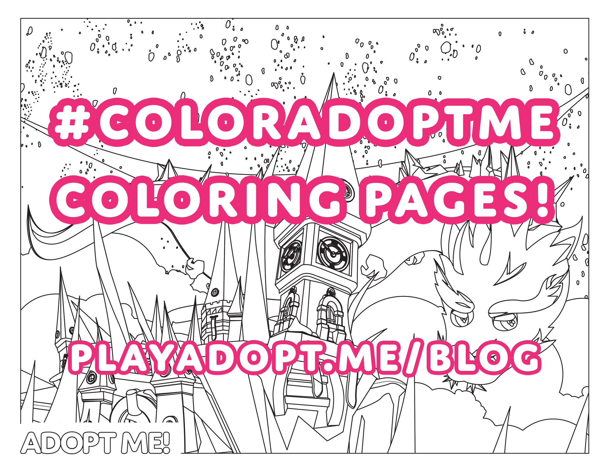 Adopt Me On Twitter Like Most Of Us Are You Stuck Inside With Nothing To Do Well We Have A Coloring Challenge For You And Every Friday For The Rest Of January - roblox colouring pages adopt me pets