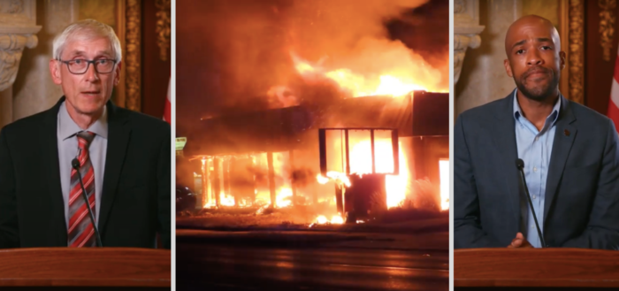 DanODonnellShow's tweet photo. My latest at @MacIverWisc: Under the incitement standard Democrats used to impeach President Trump, Wisconsin Governor Tony Evers and Lieutenant Governor Mandela Barnes incited this summer's Kenosha riots and must resign. Hey, I don't make the rules! https://t.co/CnUwXHwExu https://t.co/gMIdPKYpuN