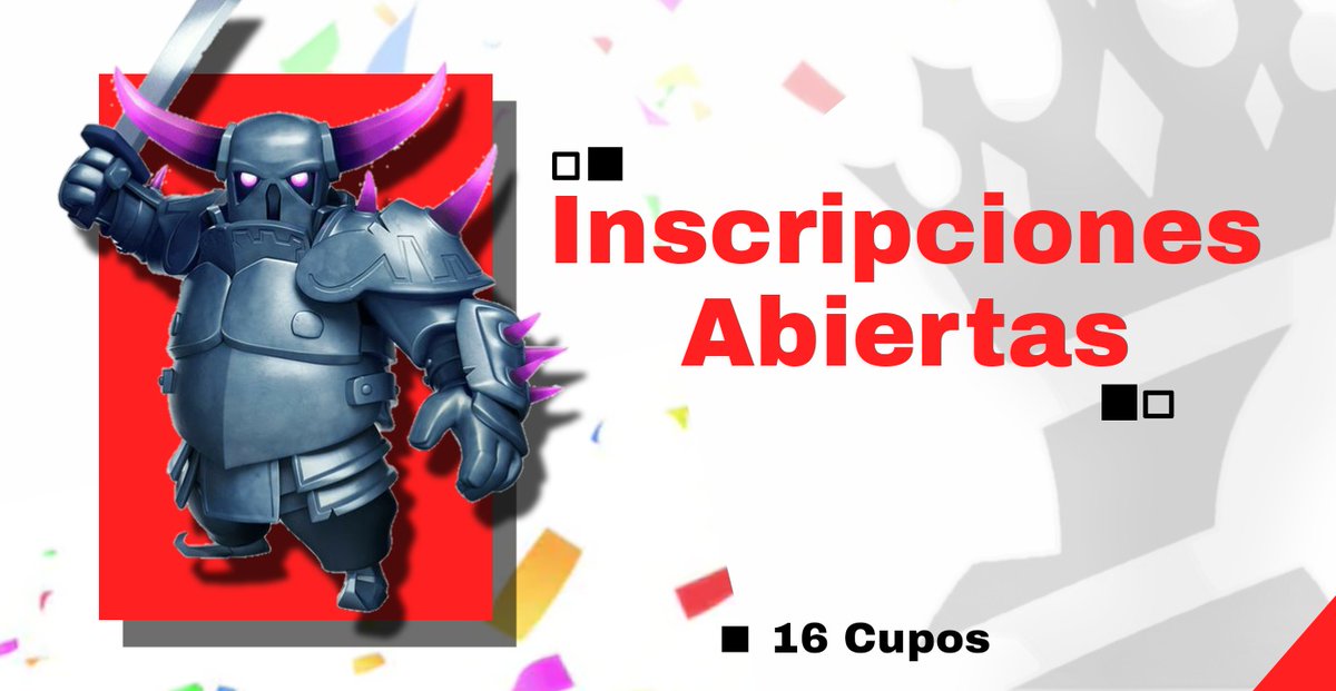 INSCRIPCIONES ABIERTAS #CR
1️⃣ Edición por equipos 

3 pass royale al ganador

Requisitos ( por la cuenta del team):
1- dar ♥️ y rt 
2 seguirnos y a <a href="/RY_eSportsOP/">ROYALS</a>

Enviar pruebas al MD.