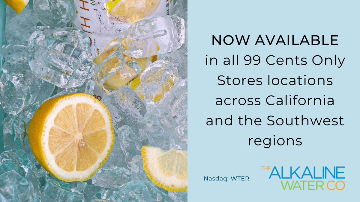 Alkaline88's tweet photo. #ICYMI We recently announced our 3-liter offering and four A88-Infused™ flavored waters will be available in all 99 Cents Only Stores locations across California & the Southwest regions $WTER #HelloHydration #Beverage #SmoothHydration
Learn more here: https://t.co/yto6nhbuAI" https://t.co/0IVS2QDlXd